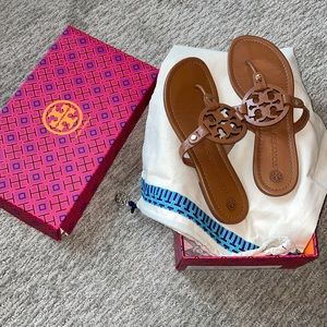 Tory Burch Miller Calf Leather sandals size 7.5 in Vintage Vachetta/204